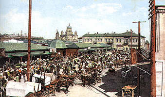 Market place. Photo from S.Medvedev's book "Irkutsk on postcards".